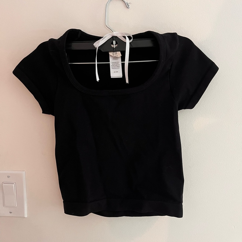 Happily Grey Black Crop Top